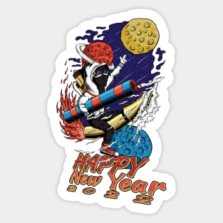 men to the moon Sticker